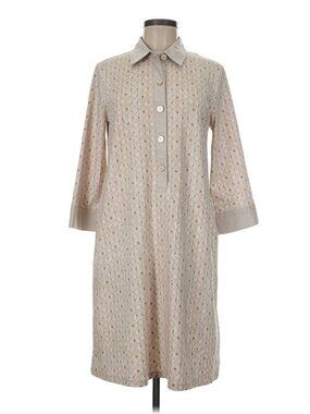 NEW J.MCLAUGHLIN Women’s Rollins Midi Dress Tan — 3/4 Sleeve Collared